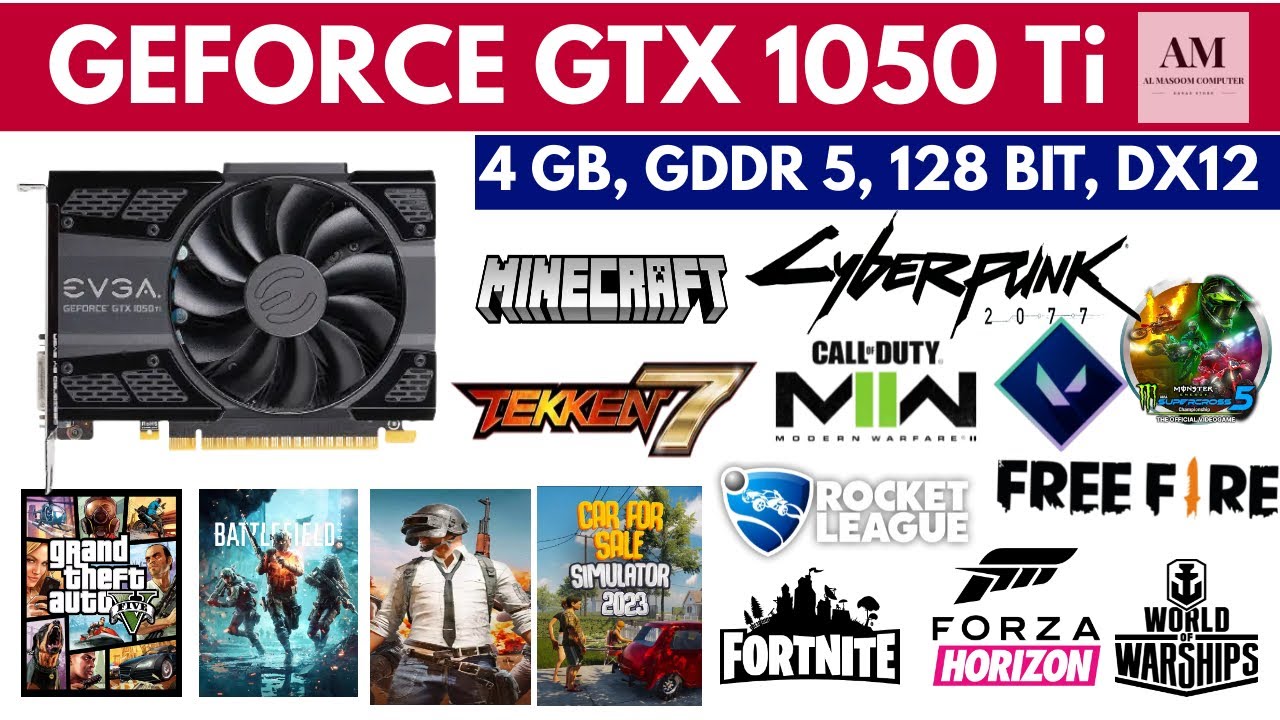 EVGA GEFORCE GTX 1050 Ti [ 4GB, GDDR5, 128BIT, DX12 ] GAMEPLAY2023, BENCHMARK