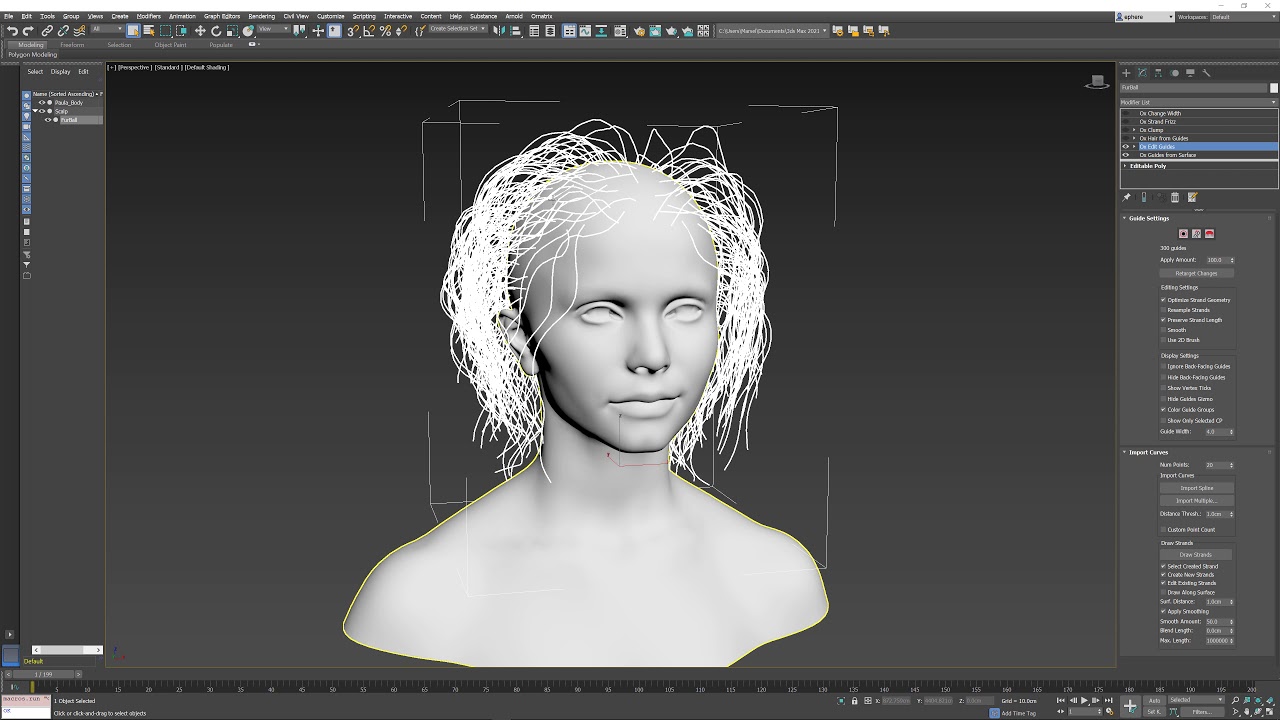 Ornatrix 3dsmax: Modifier baking