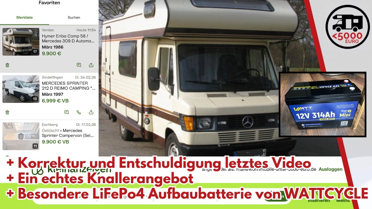 Korrektur letztes Video und Entschuldigung + Knallerangebot + Batterie-Kunde und WATTCYCLE LiFePo4❗️