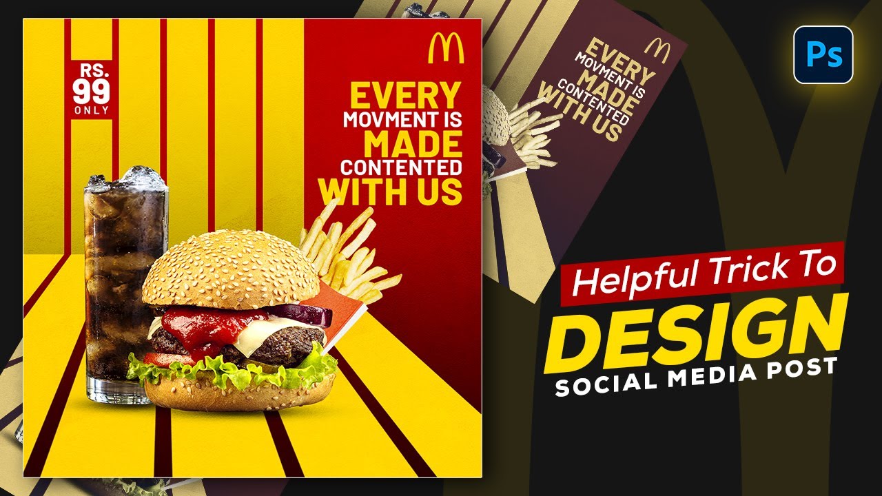 Helpful Trick To Design Social Media Post | Photoshop Tutorial