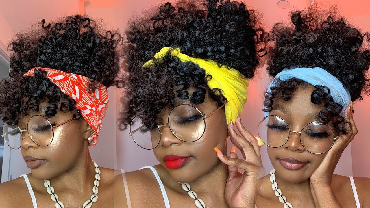 Fast Curly Summer Crochet Scarf/ Headwrap Updo Ft. Trendy Tresses
