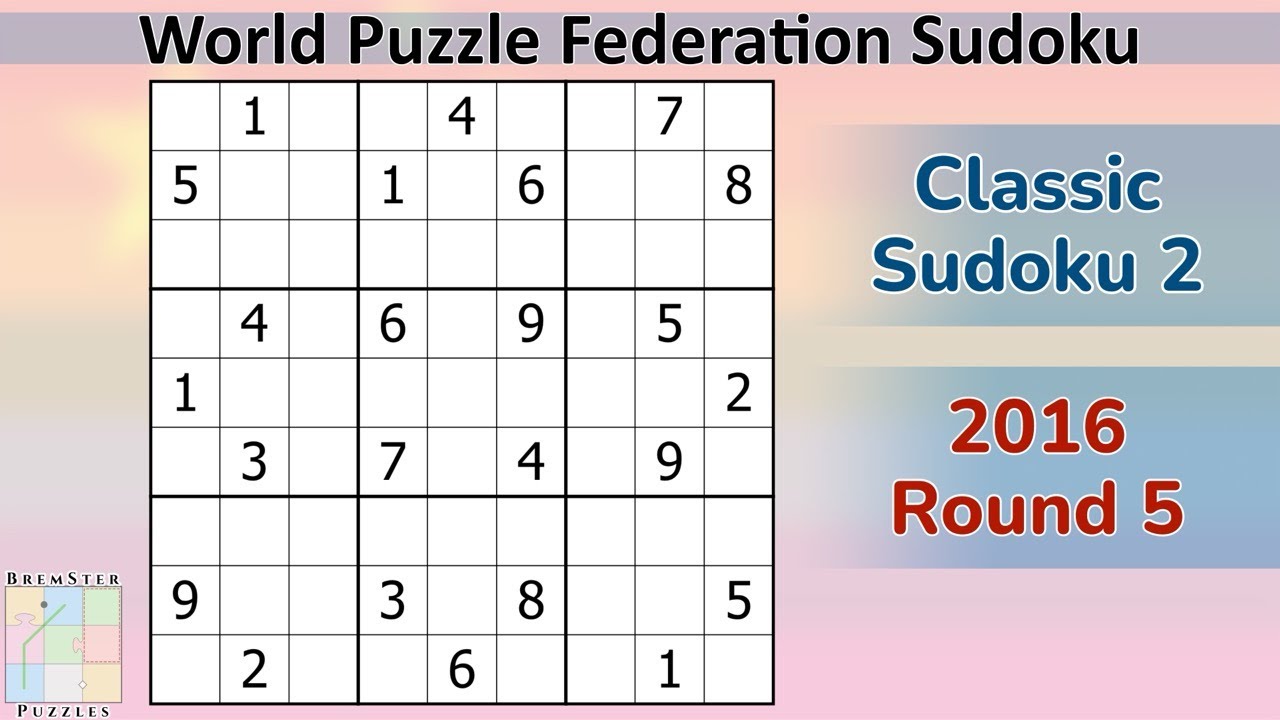 WPF Sudoku 2016 Раунд 5 — Классическая судоку 2