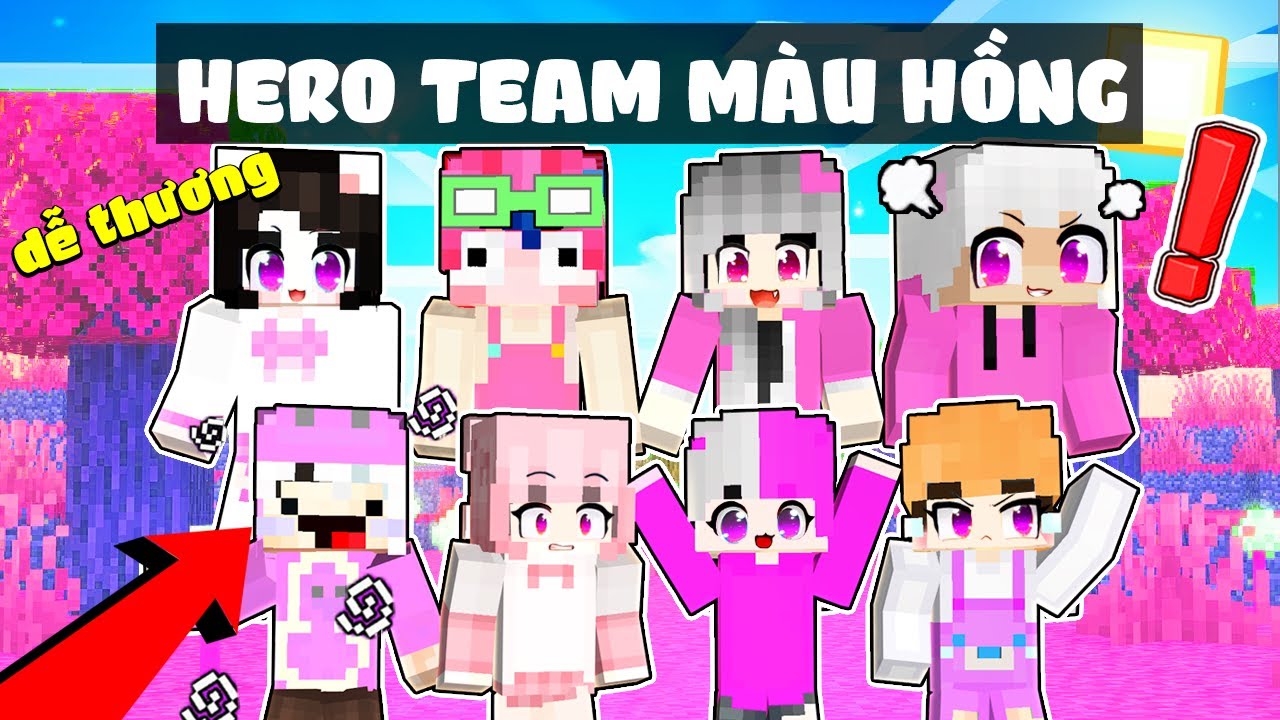 Kairon Troll Hero Team Biến Tất Cả Thành Màu Hồng Trong Làng Hero Team Minecraft