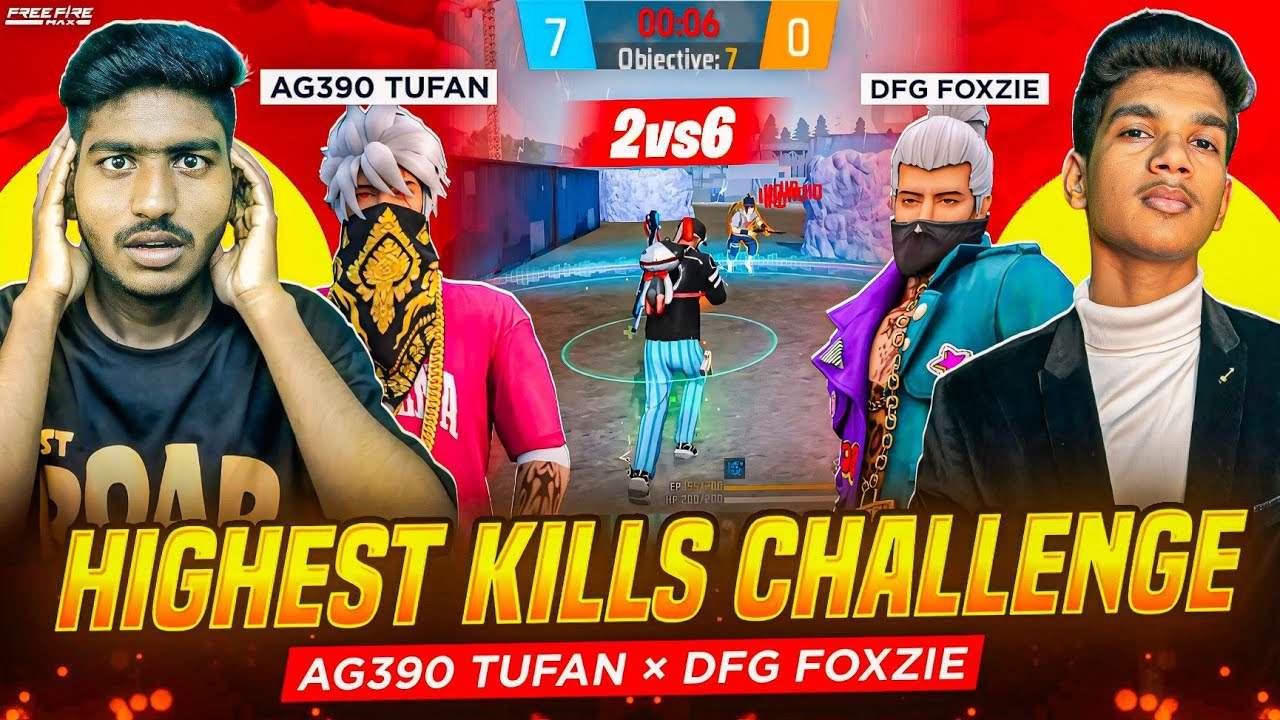 HIGHEST KILLS CHALLENGE 🥶AG390 TUFAN 💀 X DFG FOXZIE 🥵 WHO IS BEST PLAYER 🤔 FOXZIE OR TUFAN !? 