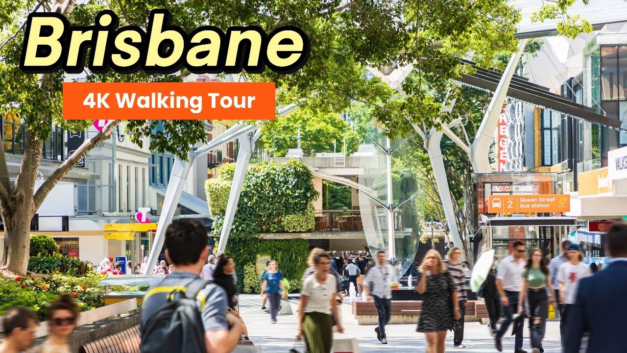 Australia, Brisbane Walking Tour 4K– King George Square, Queen Street Mall