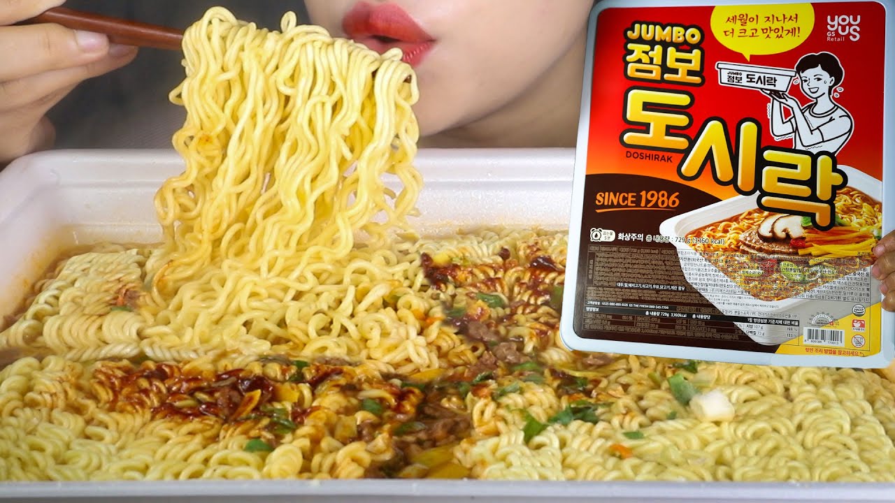 ASMR Jumbo Doshirak Ramyun Noodles Challenge | 3260kcal Giant Cup Noodles Mukbang