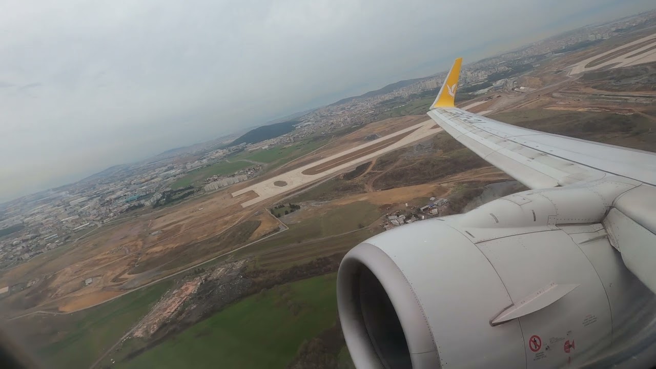Takeoff in Istanbul Sabiha Airport Pegasus 737-800