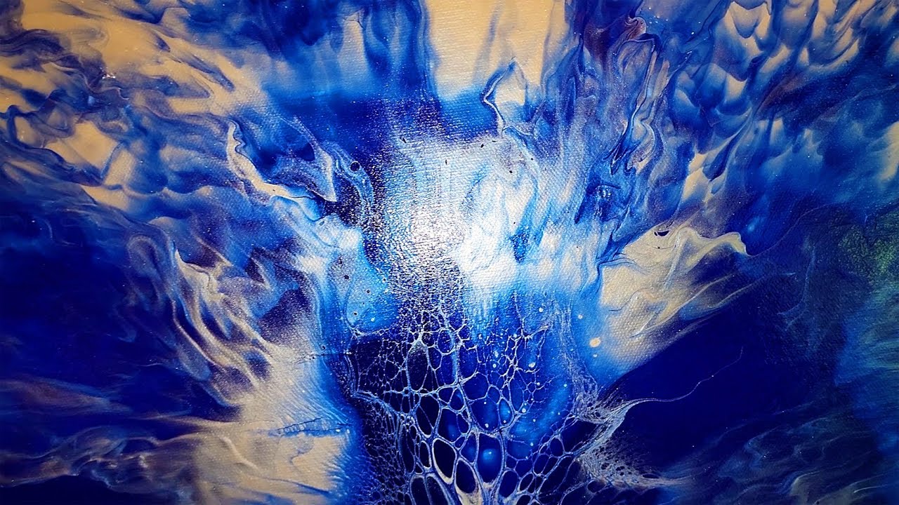(667) Blue Star Bloom Technique! Color Split Canvas with Only Two Colors, Two Cell Activators!