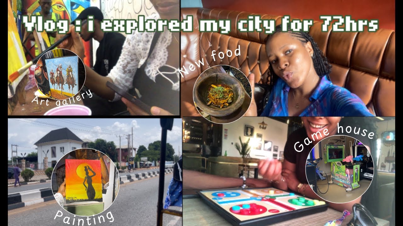 Vlog:  explore my city w/m for 72hrs; trying restaurants, sip &paint, games houses, art gallery etc.