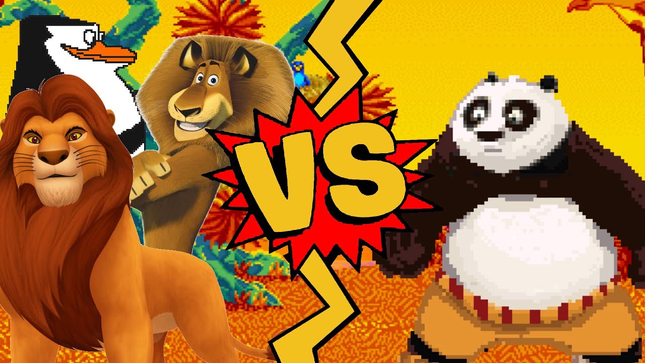 M.U.G.E.N Battles | Alex the Lion/Simba/Skipper vs Po