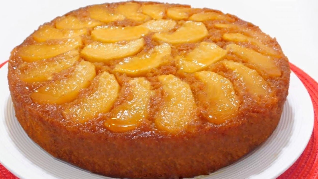 PASTEL INVERTIDO DE MANZANA DELICIOSO Y FÁCIL DE HACER