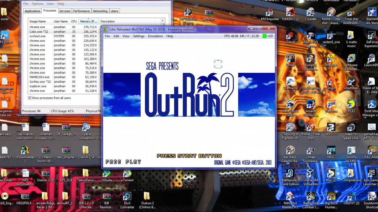 CXBX OUTRUN 2 CHIHIRO ARCADE ATTRACT MODE 2018 PC GT1030 SEGA