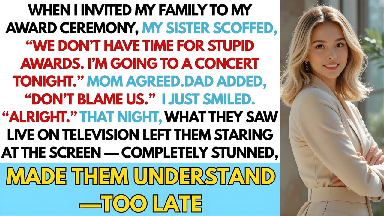 My Sister Sneered at My Award Ceremony Invite: “We Don’t Have Time for Stupid Awards.” That Night...