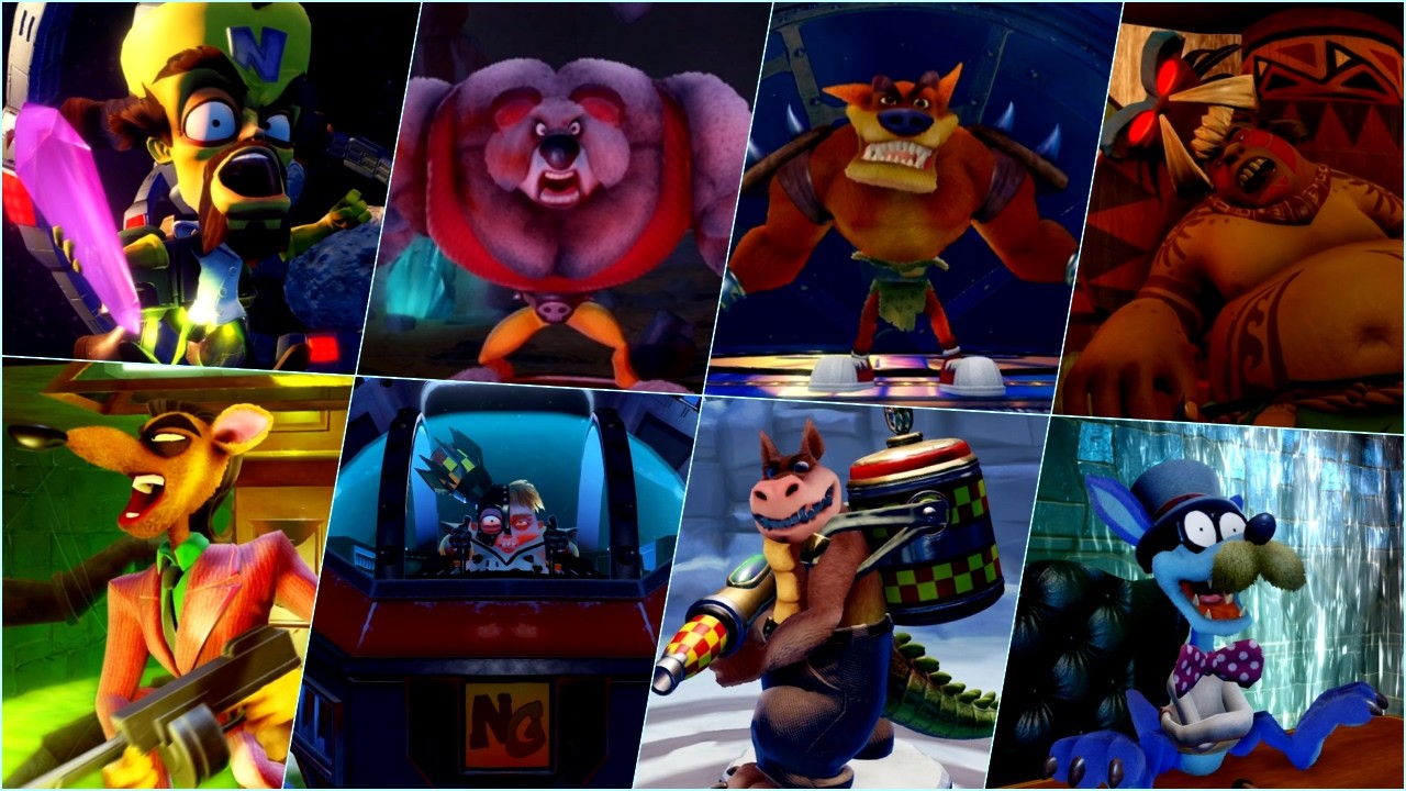Crash Bandicoot N. Sane Trilogy - All Bosses (4K60FPS)