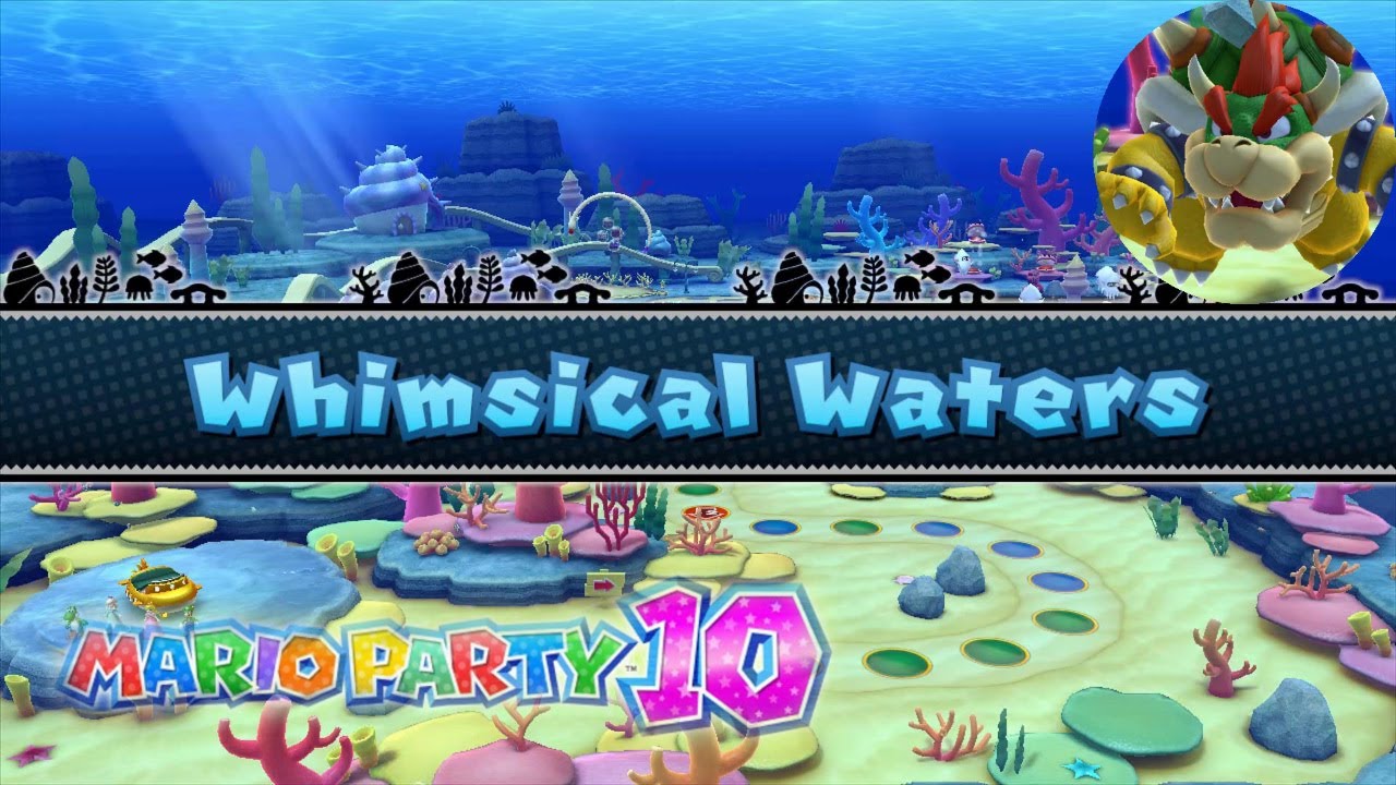 Mario Party 10 - Bowser Party - Luigi vs Yoshi vs Peach vs Rosalina - Whimsical Waters #2