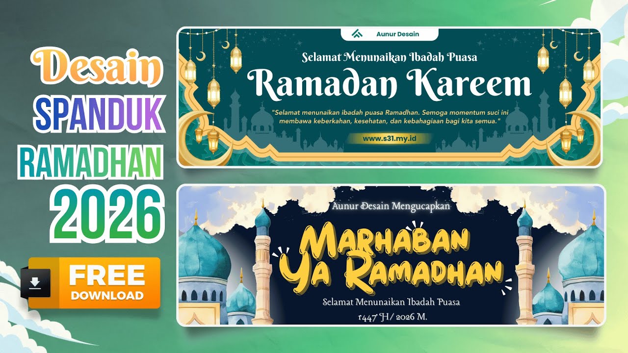 Desain Spanduk Puasa Ramadhan 1447 H / 2026 M (Gratis) - Banner Ramadhan Terbaru!