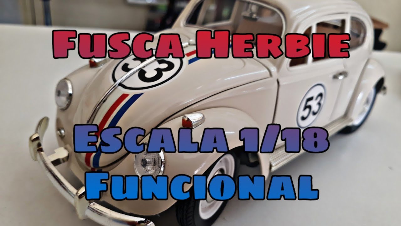 Miniatura Fusca Herbie de metal, Funcional 1/18