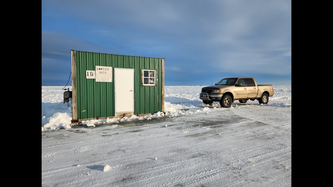 ICE FISHING. Joe and Melissa. Lake of the Woods. Border View Lodge. Baudette Minnesota. Great time!