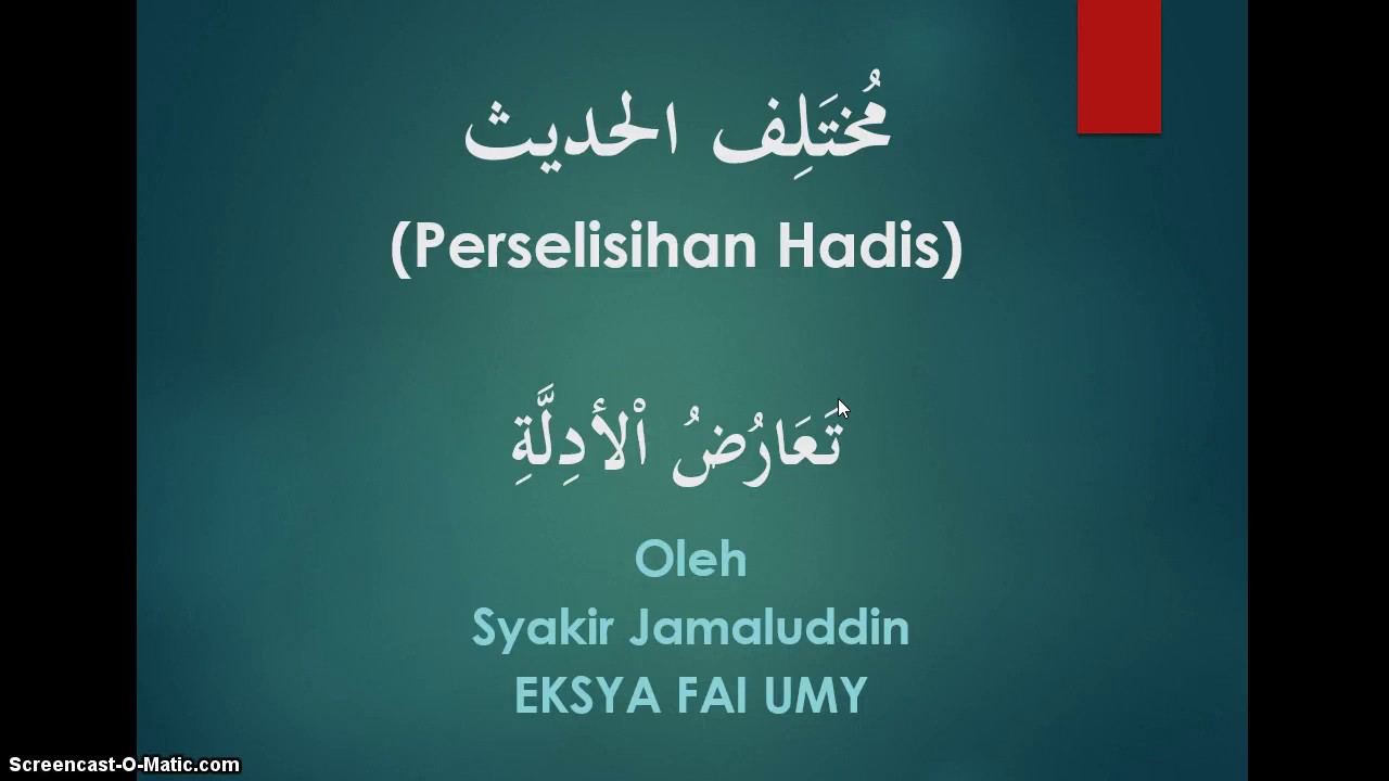 Cara Penyelesaian Hadis yang Bertentangan by Syakir Jamaluddin