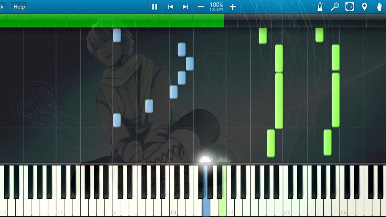 [Synthesia] Jellyfish song / Kurage no Uta ~ Clear's Lullaby ~ (Piano) [DRAMAtical Murder]