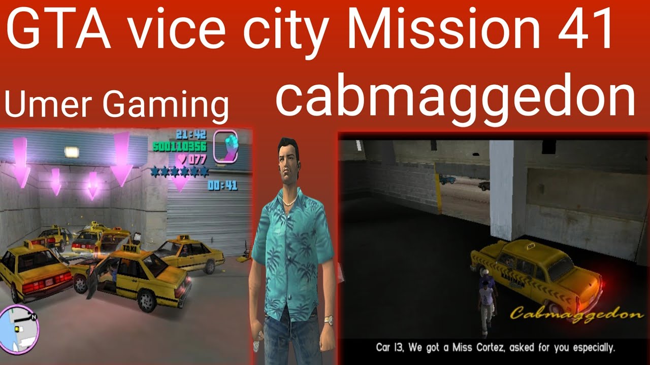 GTA Vice City Mission 41 – Cabmaggedon 🚕🔥 | Crazy Taxi Destruction | Umer Gaming