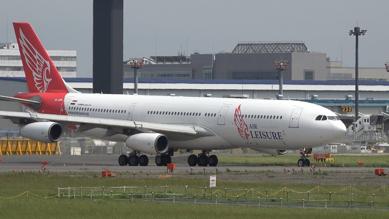 Air Leisure Airbus A340-200 SU-GBN Takeoff from Narita 16R | NRT/RJAA | 成田空港