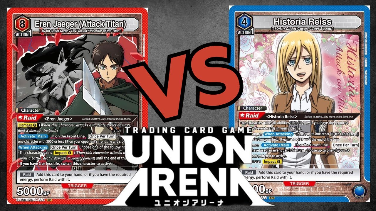 Red Attack Titan vs Blue Historia - Attack on Titan Rare Battle Feature Match - Union Arena