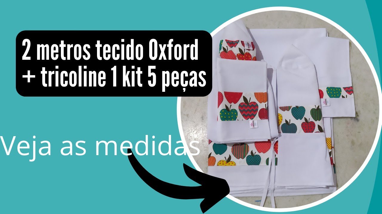 DIY ✨ kit de cozinha, Com 2 metros Tecido   Como fazer passo a passo.