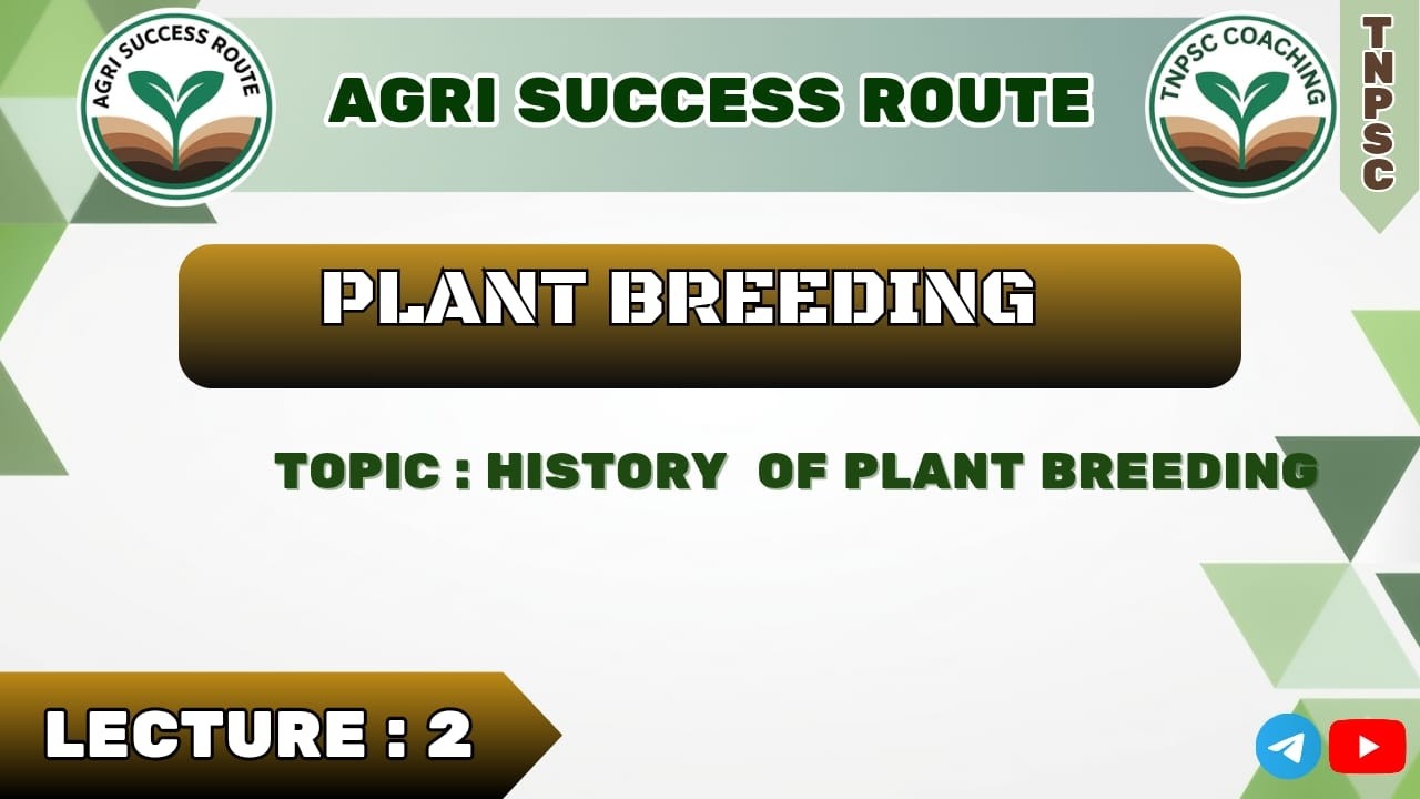 TNPSC AGRICULTURAL OFFICER , history of plant breeding