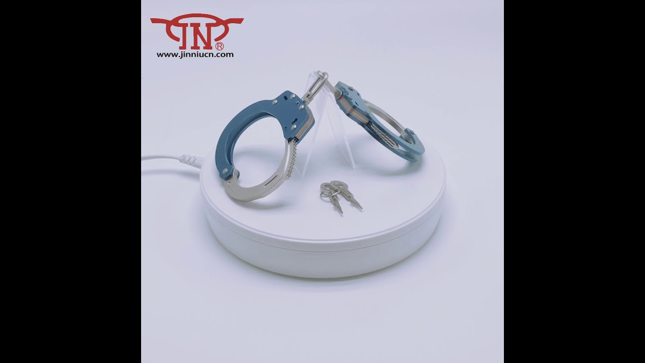 Blue color double lock handcuffs