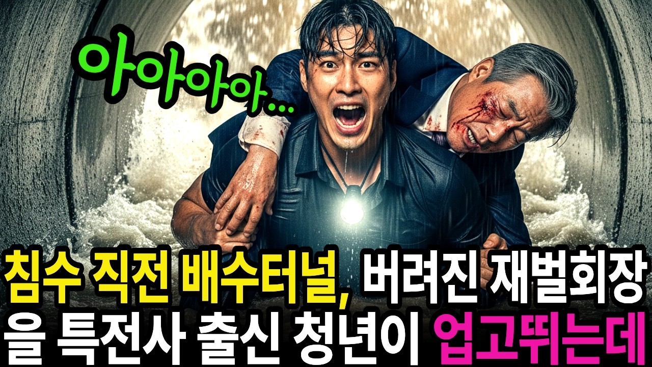 폭우 속 거대한 배수로에 버려진 백만장자 회장님, 침수 직전 목숨 걸고 그를 끌어올린 특수부대 출신 청년