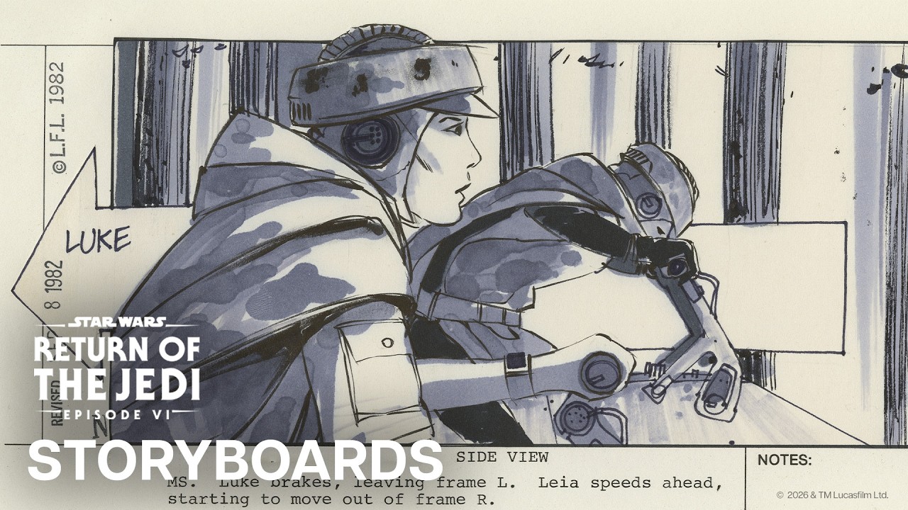 Luke & Leia Endor Speeder Chase | Storyboard Sequence