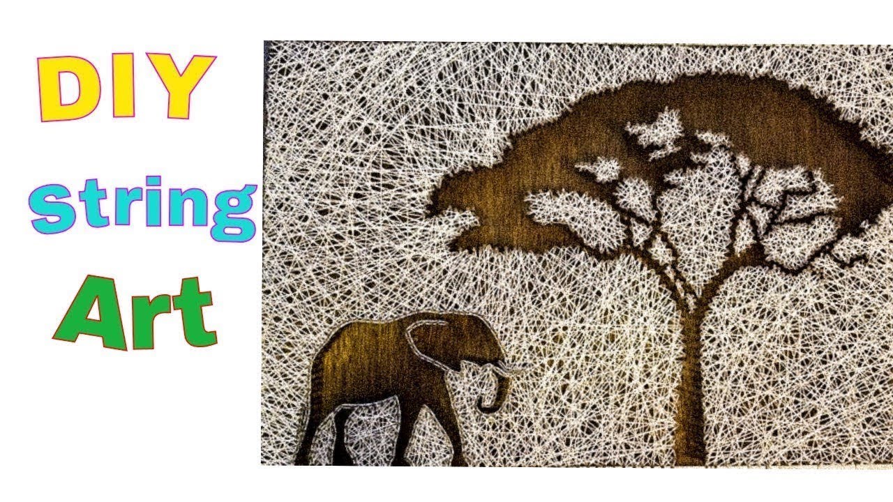 DIY : String Art ( scenery)on wood  | how to make string art | how to make string art DIY