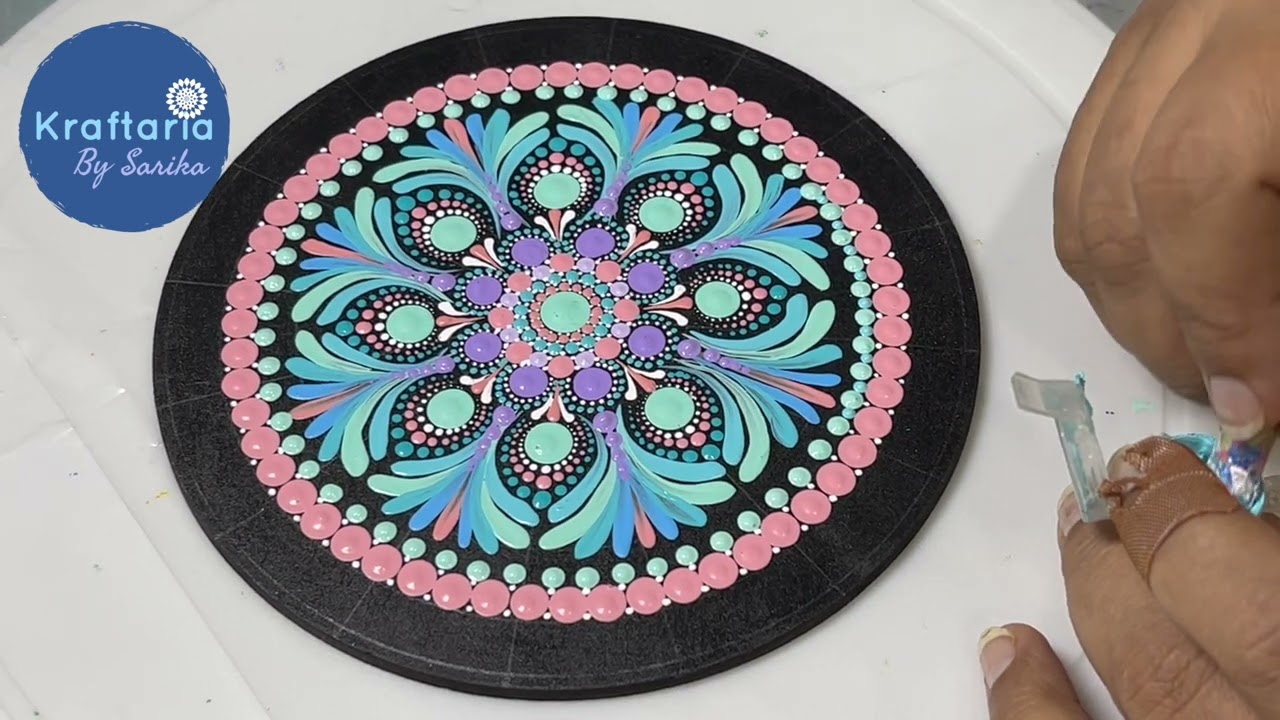 How to make swooshes with brush. new dot mandala technique.