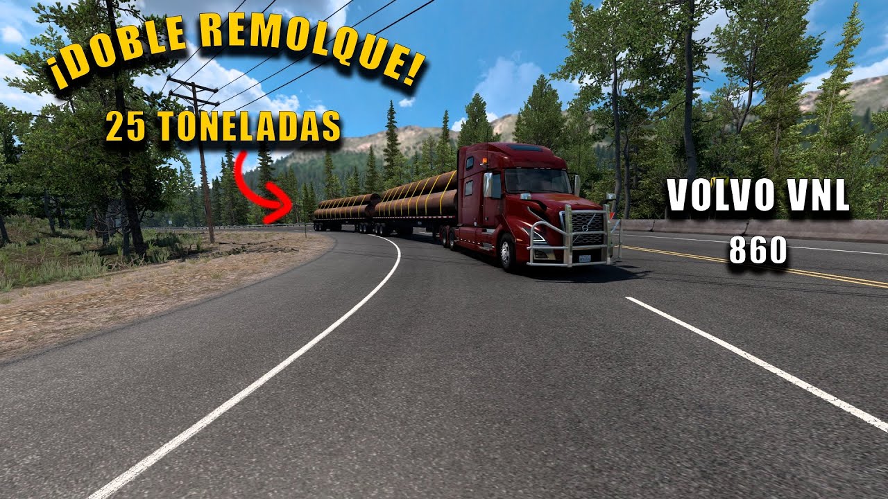 Volvo VNL 860 Doble Remolque De Tubos 