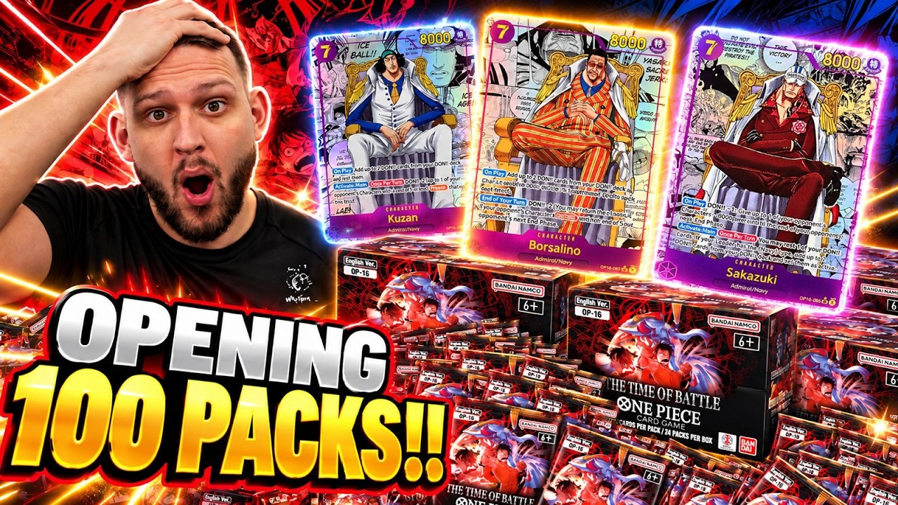I Opened 100 PACKS of OP-16 The Time of Battle! | One Piece TCG