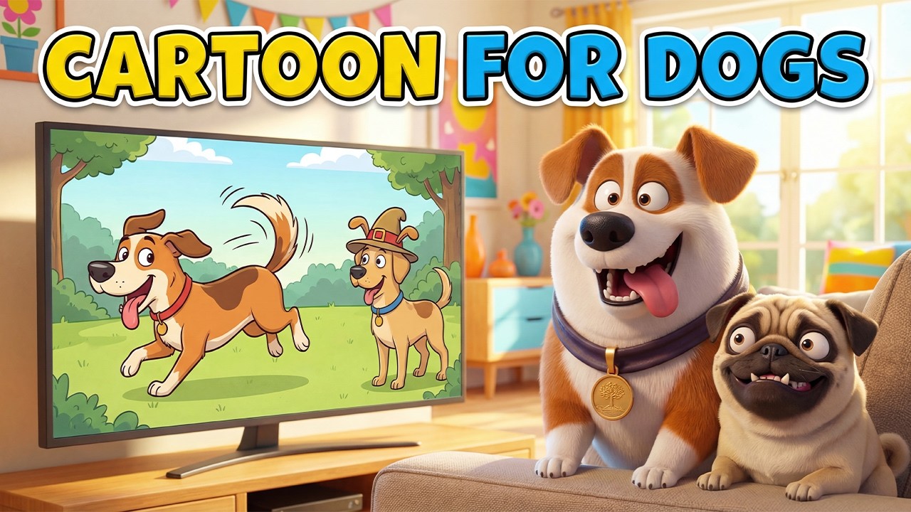 24 ЧАСА мультфильмов про собак для вашего питомца — расслабляющая фортепианная музыка для тех...