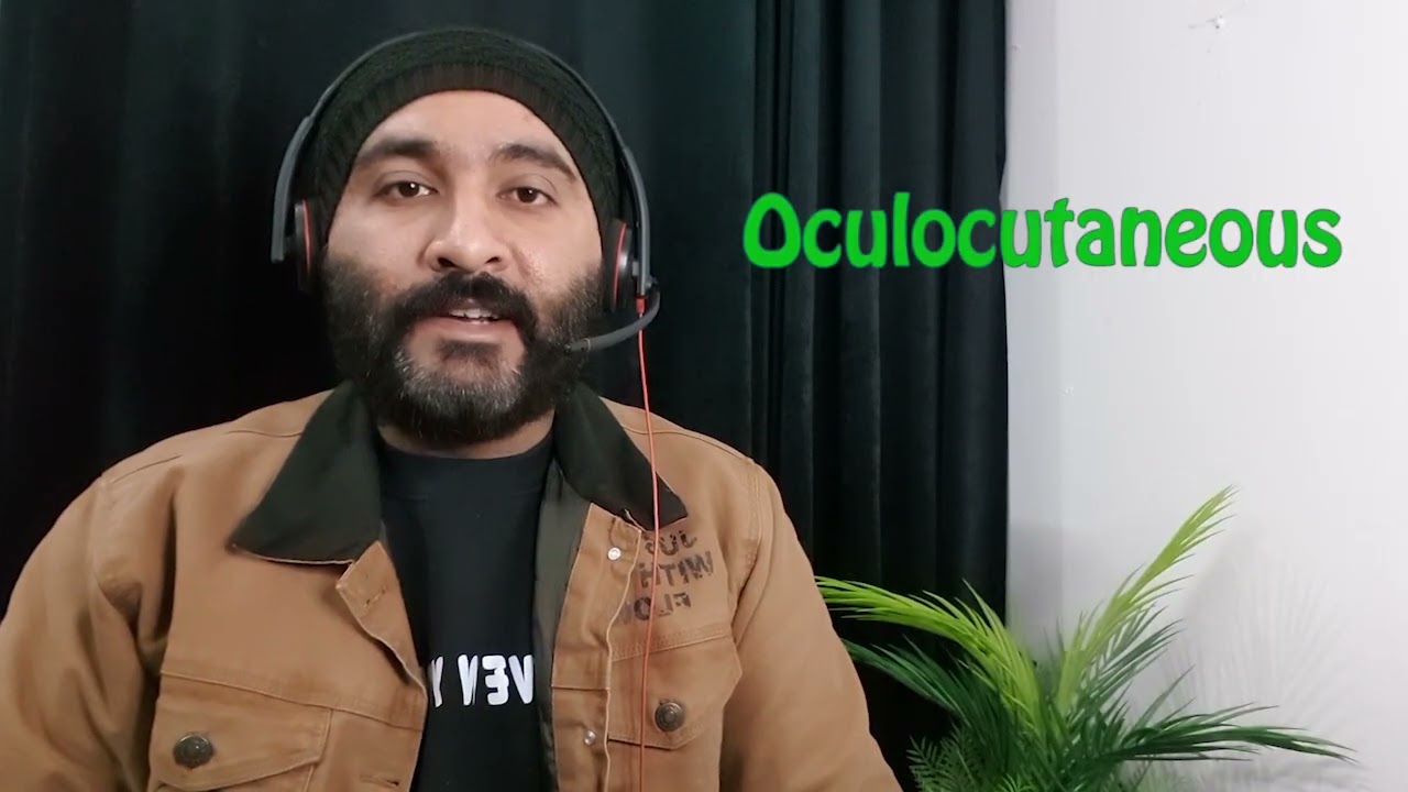 Узнайте, как произносится слово «окулокутанный».