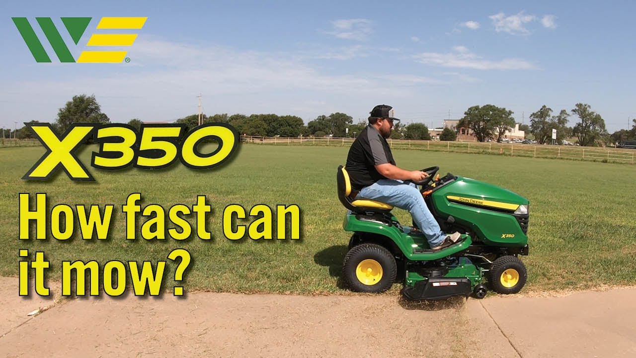 How fast can the John Deere X350 Mow an Acre?
