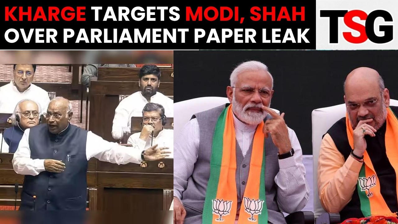 Kharge Questions Modi Shah Absence During Paper Leak Debate In Parliament | TSG