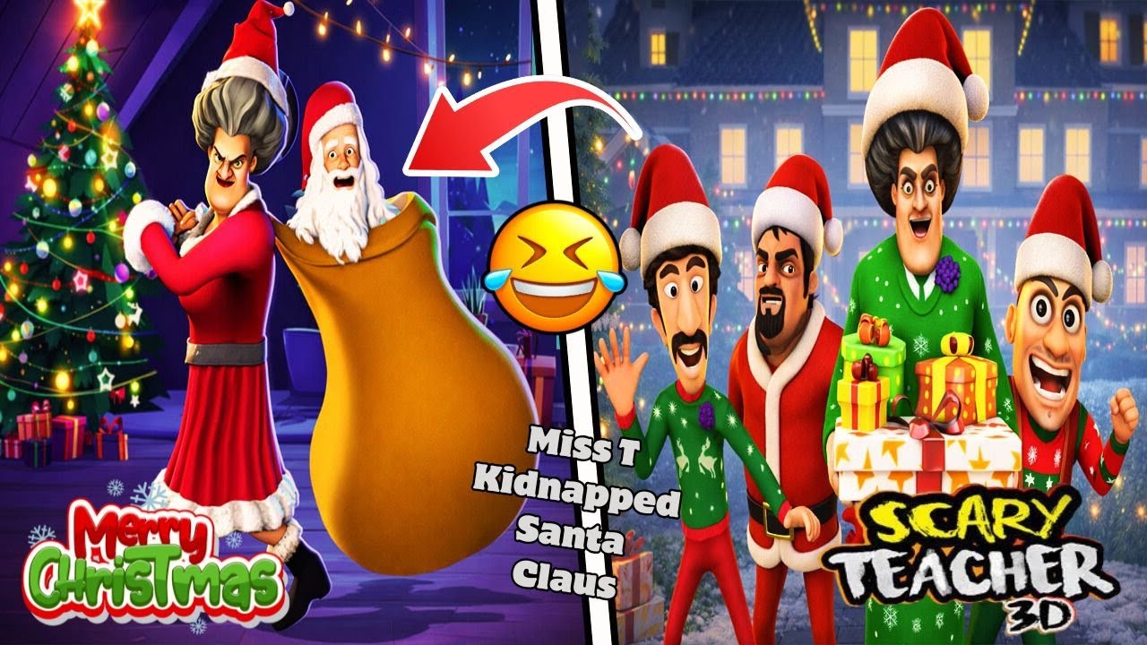 Scary Teacher 3D Christmas Update | Crazy Pranks on Miss T Christmas Special