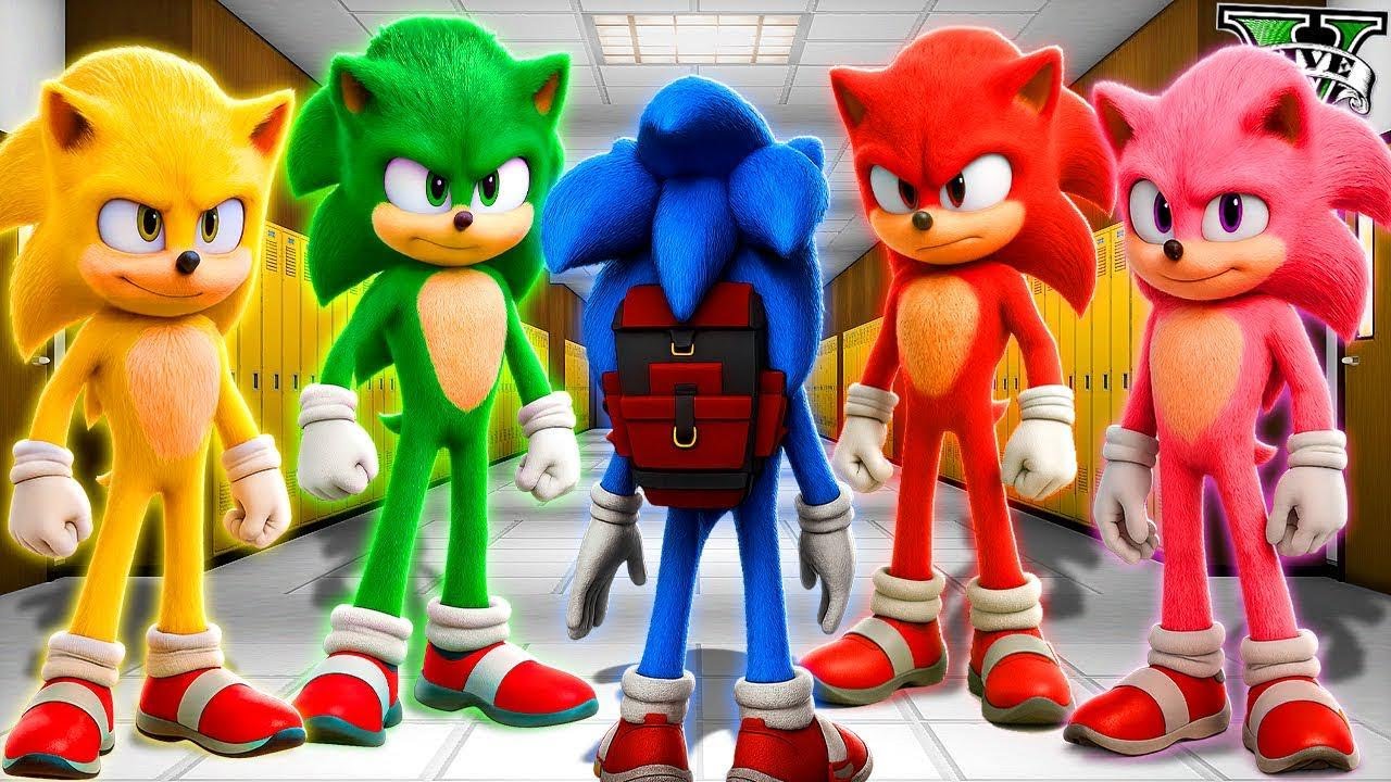 Присоединяюсь к школе Sonic Color в GTA 5! (Мод по мотивам фильма про Соника)
