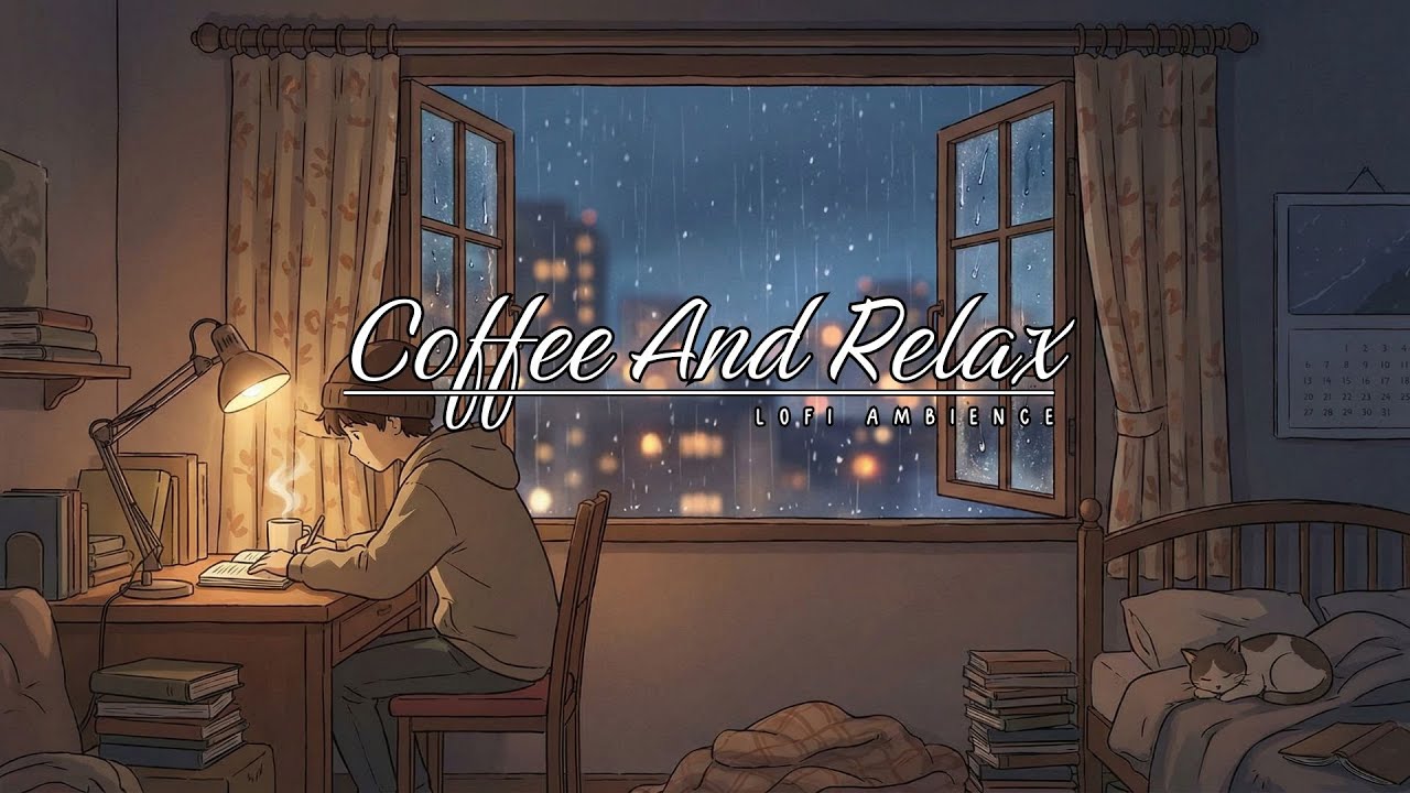 Late Night Rainy Lo-Fi 🌙🌧️ Cozy Anime Room Ambience for Studying, Focus & Calm