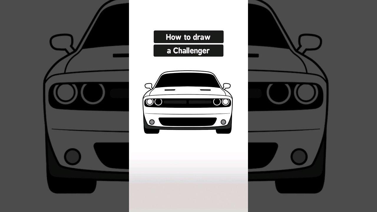 How to Draw a Dodge Challenger Easy | Step by Step Car Drawing