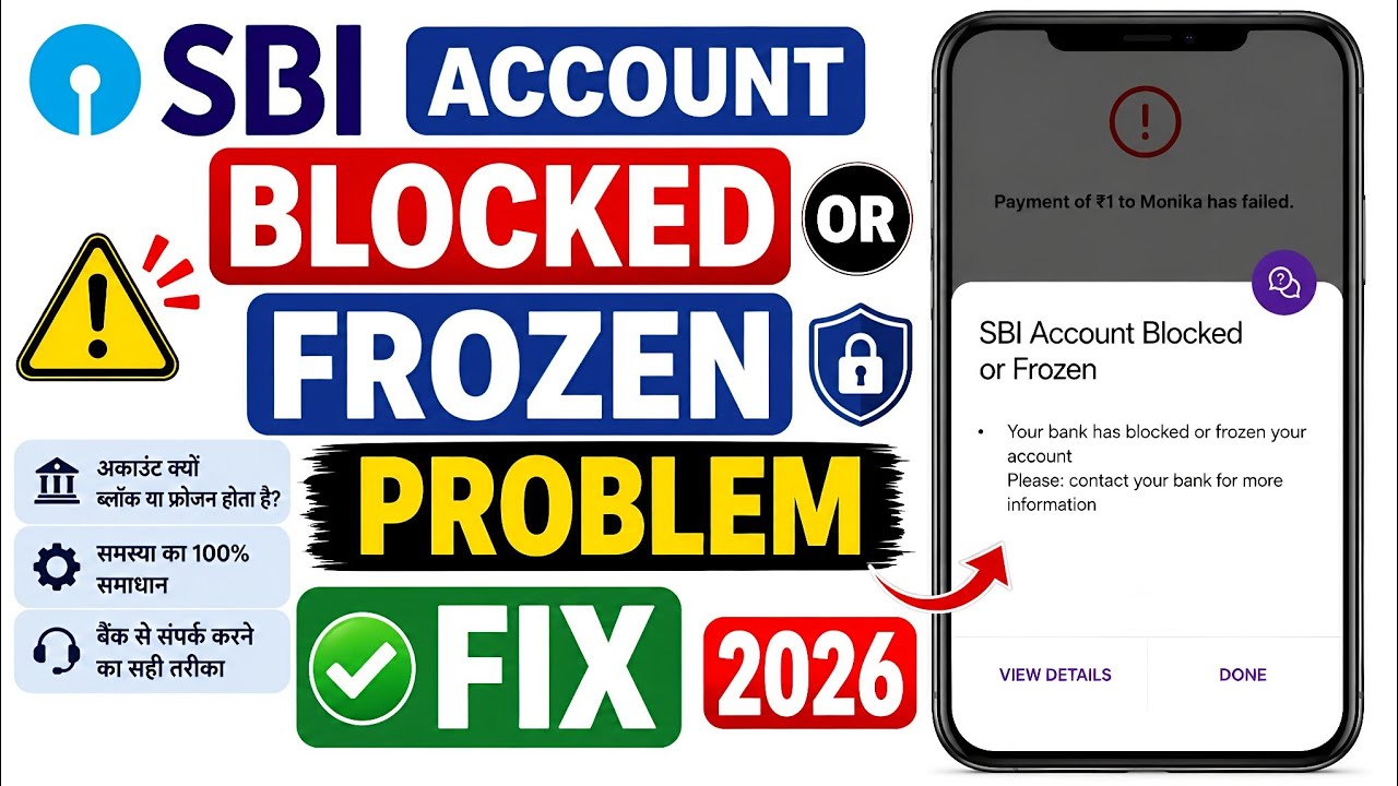 SBI Bank Account Blocked or Frozen Problem | sbi account se paise transfer nahi ho raha hai | Freeze