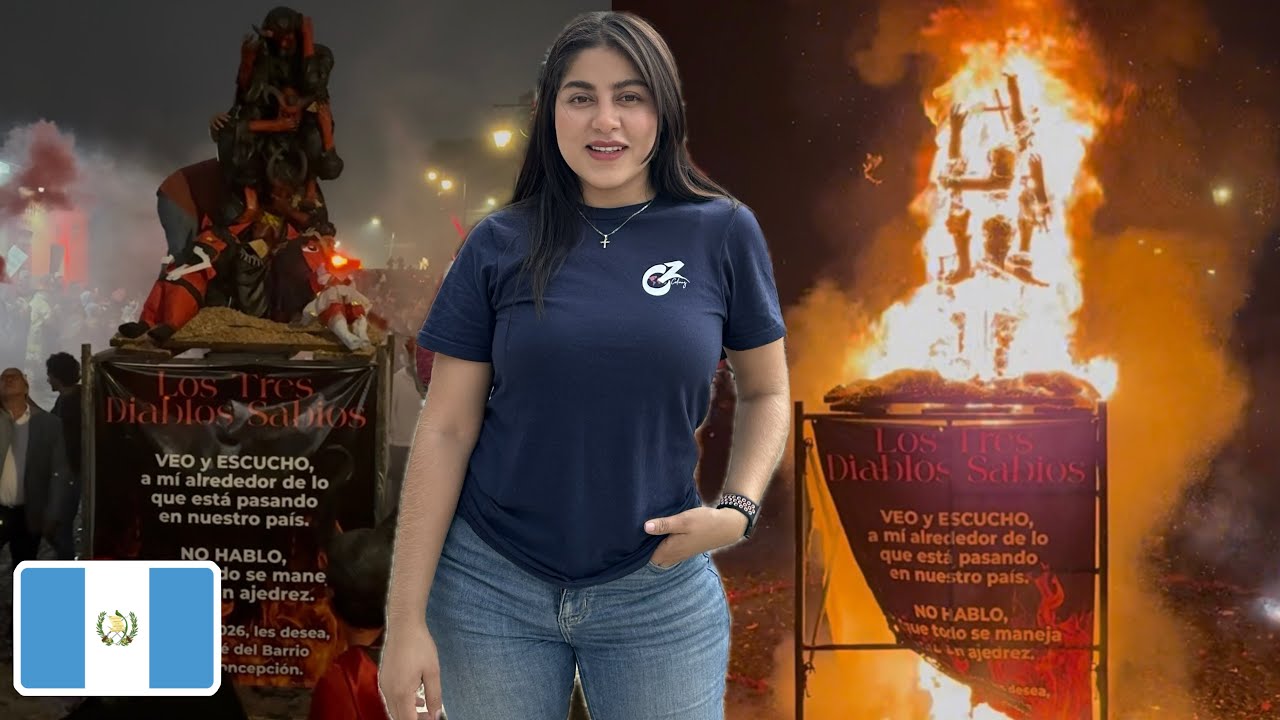 Así es la QUEMA DEL DIABLO en ANTIGUA GUATEMALA 🇬🇹 SE ABRE LA TEMPORADA NAVIDEÑA 2025 | Celinaz