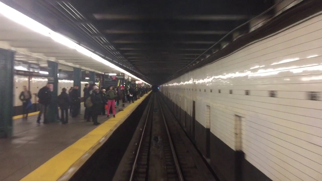 Front window view of an R32 (A) train from Inwood, Manhattan to Far Rockaway, Queens