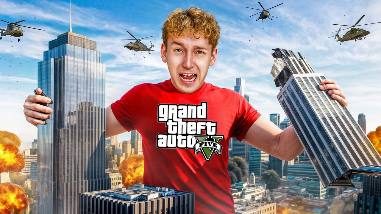GTA V - DOOKOŁA MAPY ale jestem GIGANTEM! 🦖