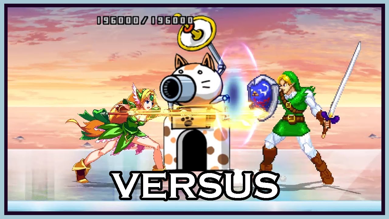 MUGEN Battle - Riesz VS Zelda Link {The Battle Cats Stage}