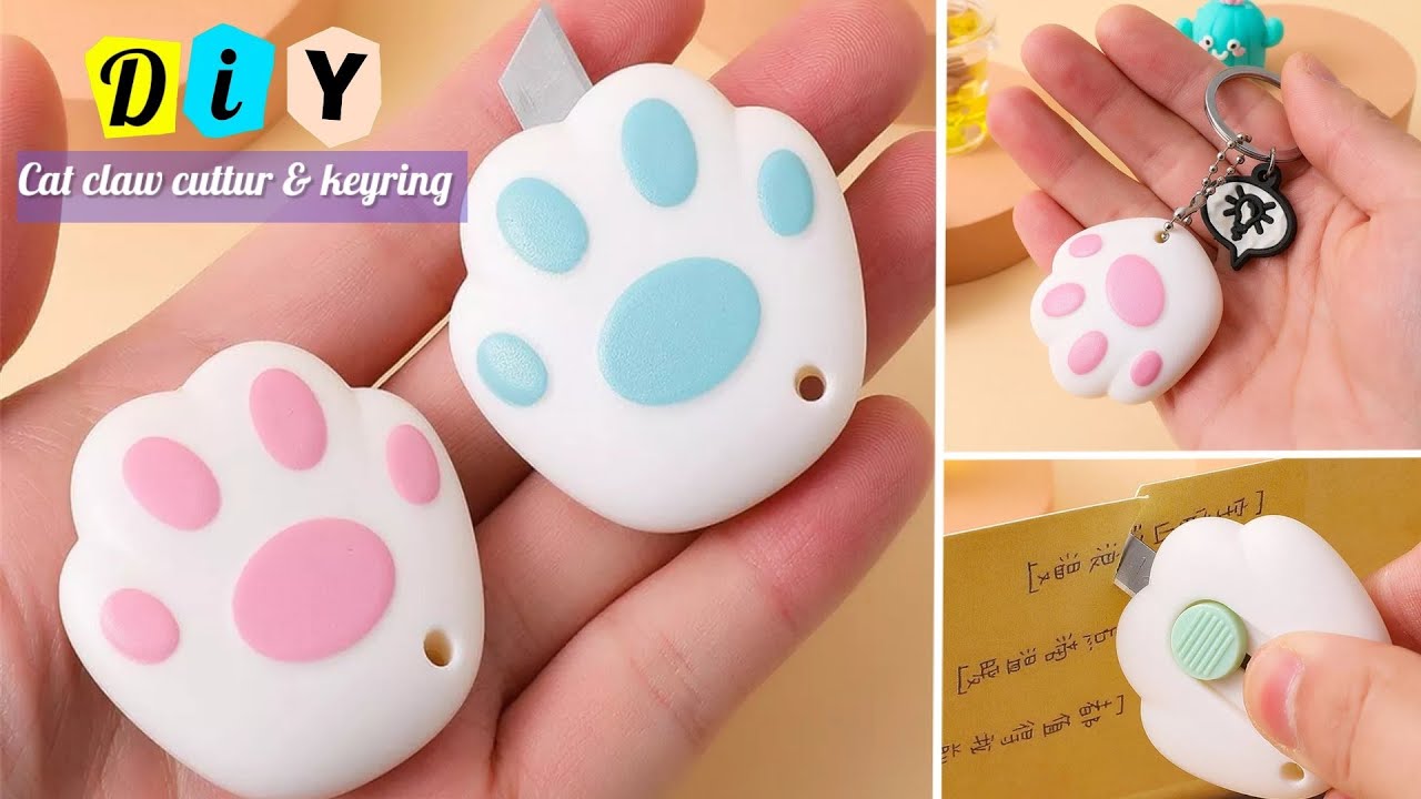 How to make cute cat claw cutter & keychain / DIY mini cute cutter